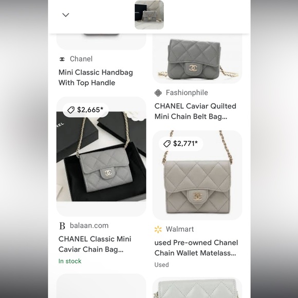 ❌SOLD❌🔥RARE!! CHANEL•Caviar Quilted Matelasse Mini Card Holder Wallet on Chain - Picture 8 of 8